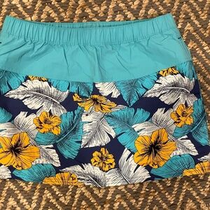 Patagonia- Womens Blue Floral Baggies DWR Skirt